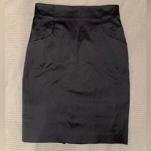 Vintage Mango Classic Black Pencil Skirt